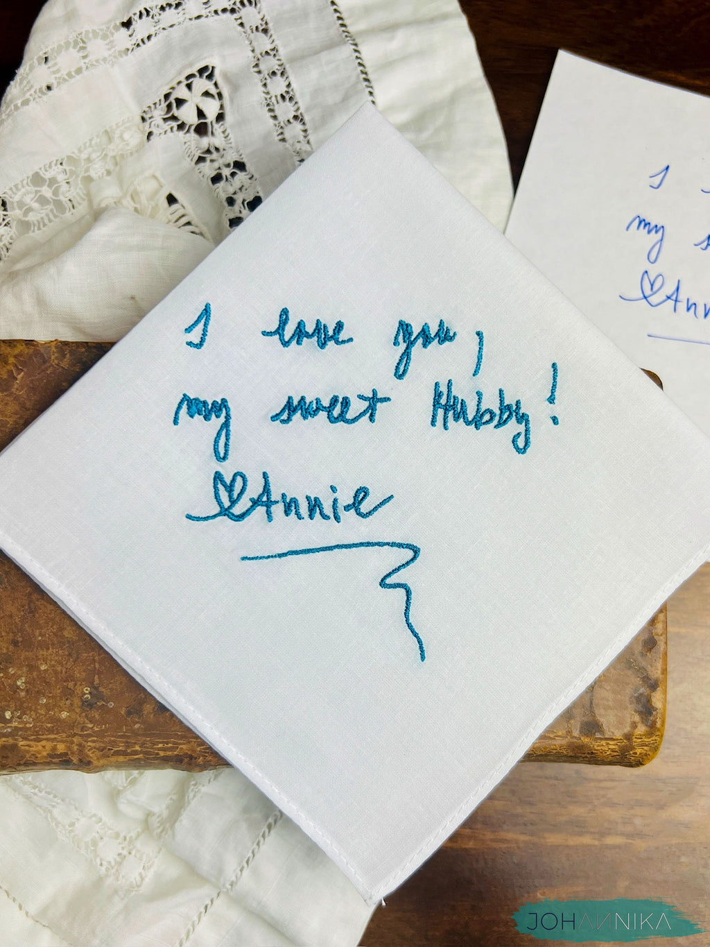 Custom Handwriting Embroidered Handkerchief