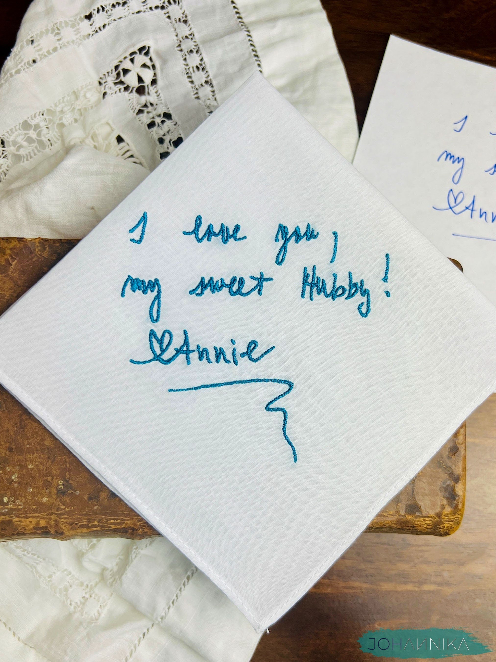 Custom Handwriting Embroidered Handkerchief