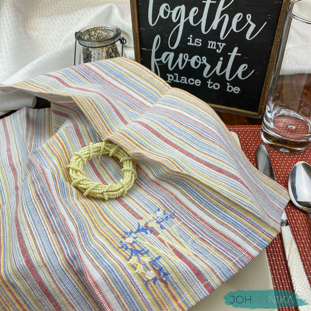 Monogrammed Cloth Dinner Napkins, Set of 4