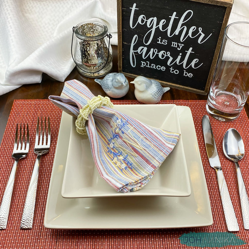Monogrammed Cloth Dinner Napkins, Set of 4