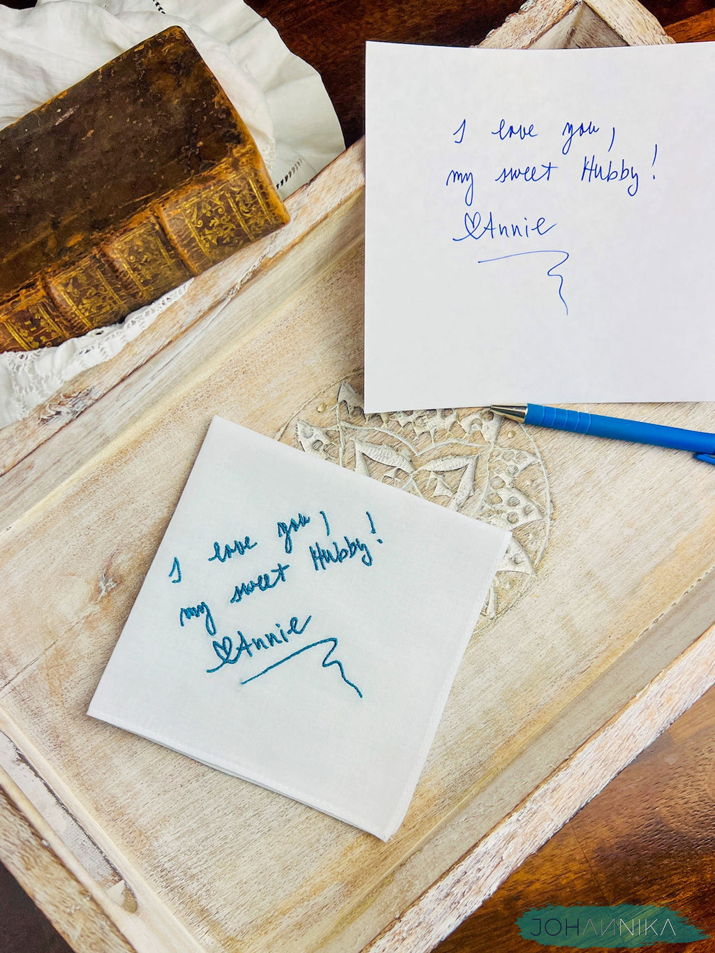 Custom Handwriting Embroidered Handkerchief