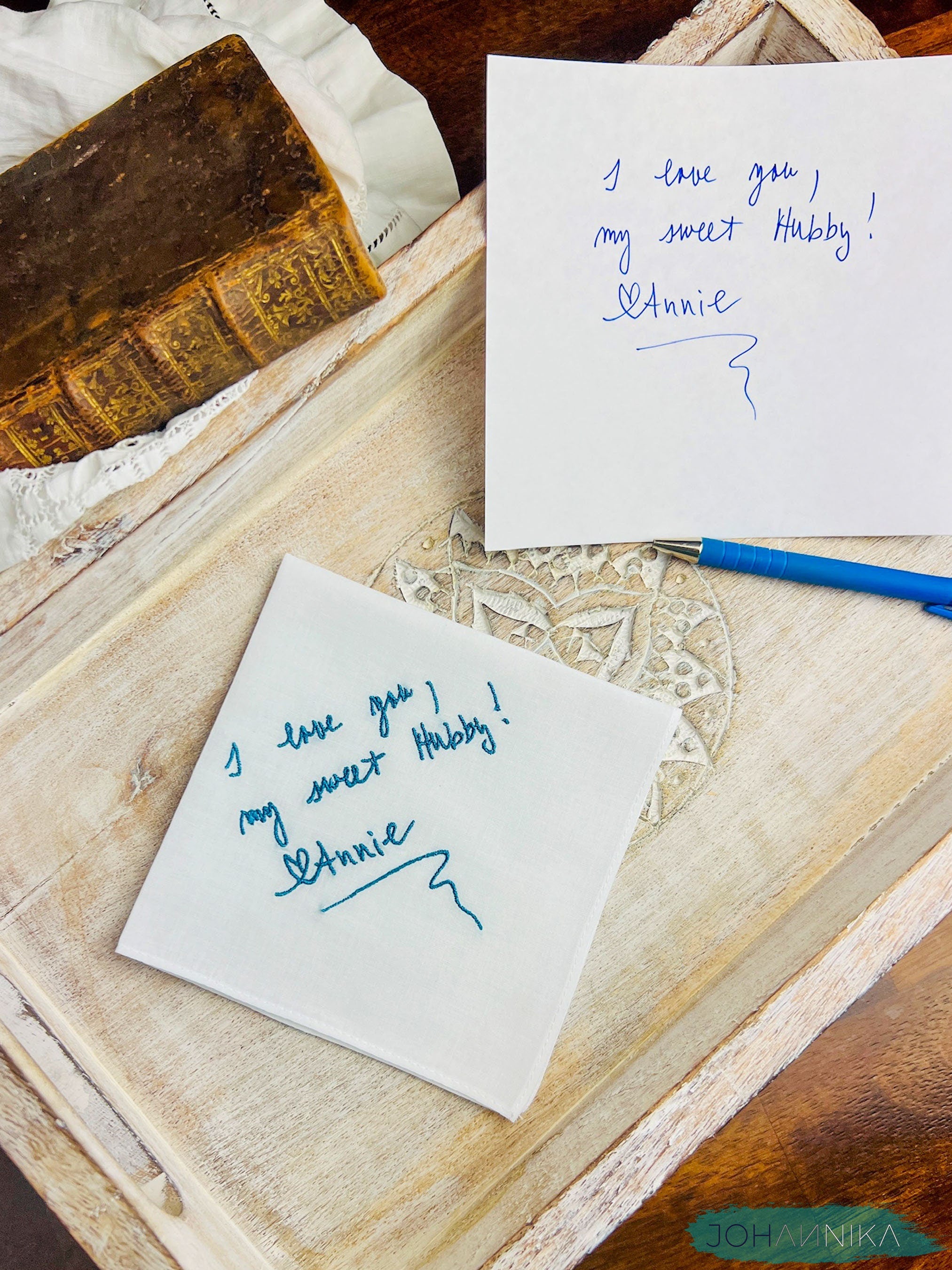 Custom Handwriting Embroidered Handkerchief