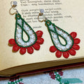 Hungarian Lace Earrings: Red, White, Green