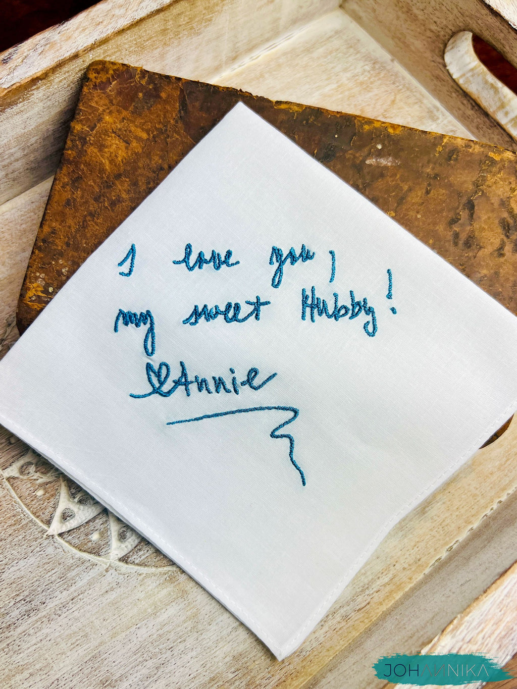 Custom Handwriting Embroidered Handkerchief