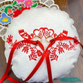 Hungarian Embroidered Linen Wedding Ring Pillow