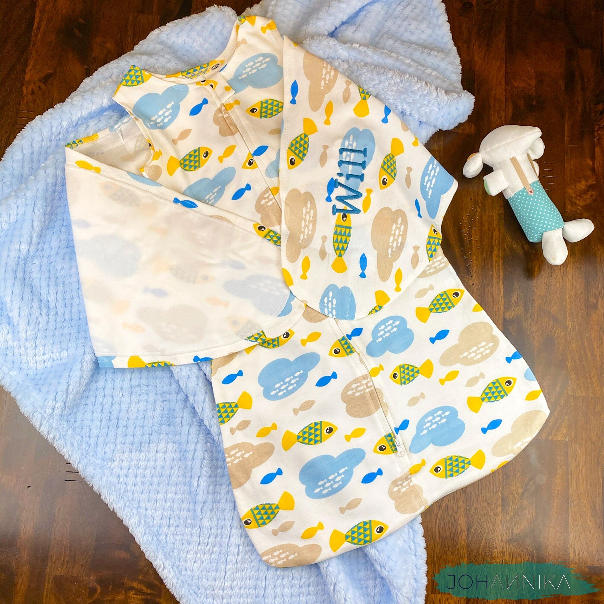 Baby Swaddle Blanket - Fish Pattern