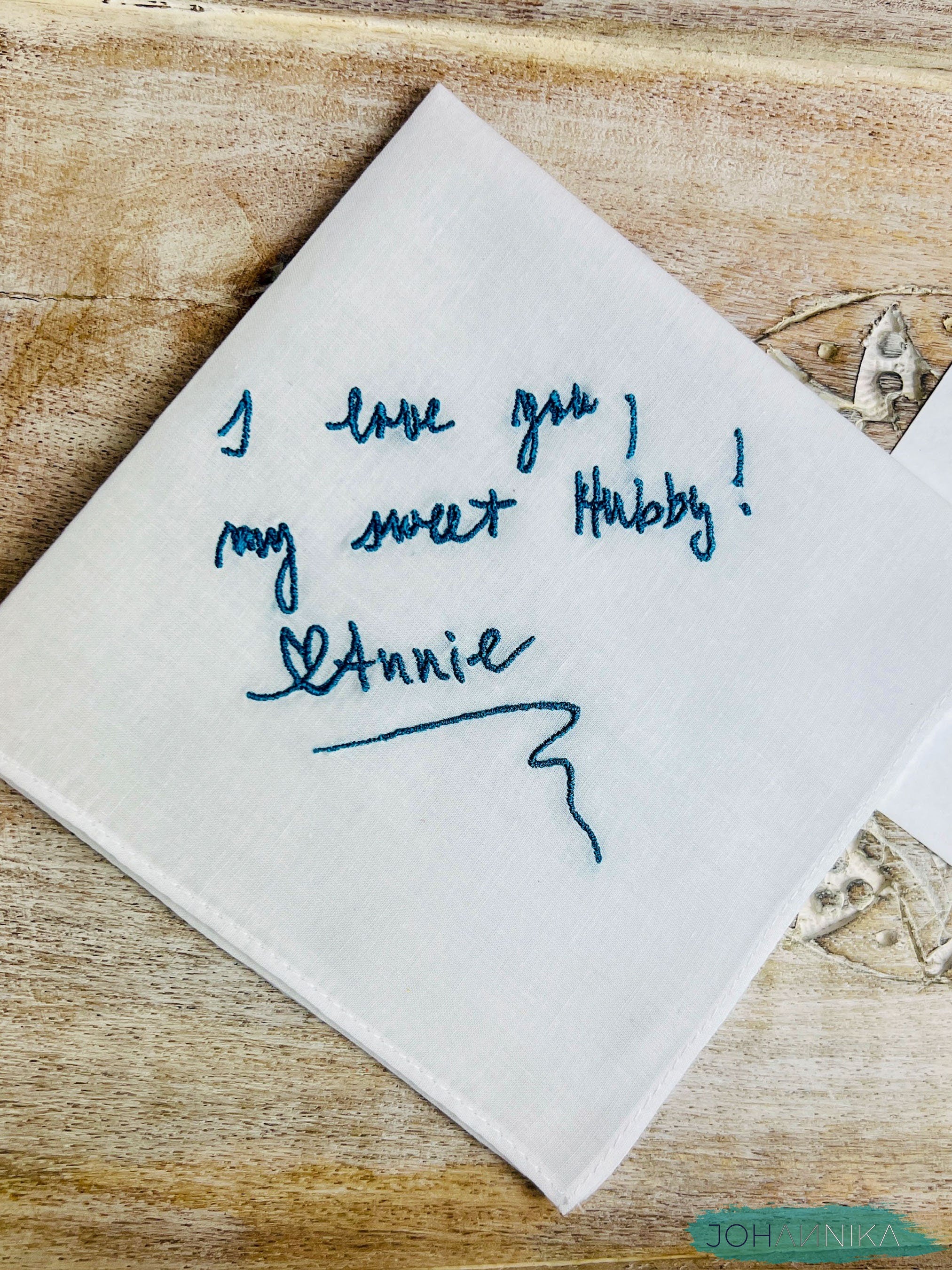 Custom Handwriting Embroidered Handkerchief