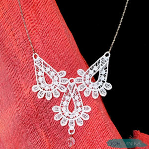 Lace Necklace with a Swarovski Crystal