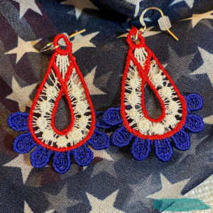 Patriotic USA Lace Earrings
