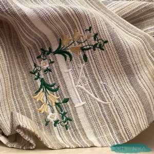 Linens with Neutral Beige and Vanillla Stripes