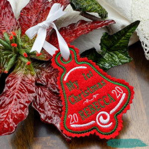 Personalized 1st Christmas Bell Ornament for New Baby