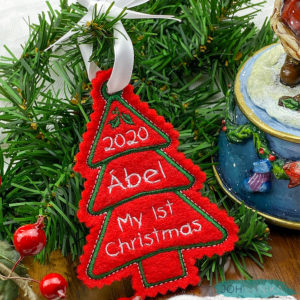 Personalized 1st Christmas Tree Ornament for New Baby