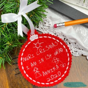 Personalized Student Girl Christmas Ornament