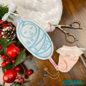 Handmade Personalized Gender Reveal Christmas Ornament