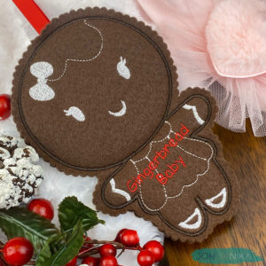 Gingerbread Girl Pregnancy Reveal Christmas Ornament