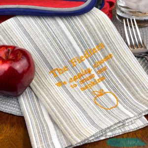 Personalized Reusable Apple Napkin Set