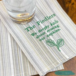 Personalized Reusable Kale Napkin Set