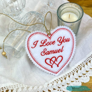 Personalized Love Message Embroidered Heart