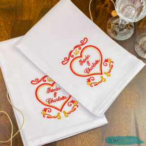 Personalized Anniversary Cloth Napkins