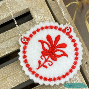 Necklace with Hungarian Folk Embroidery