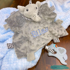 Elephant Lovey with Silicone Elephant Teether